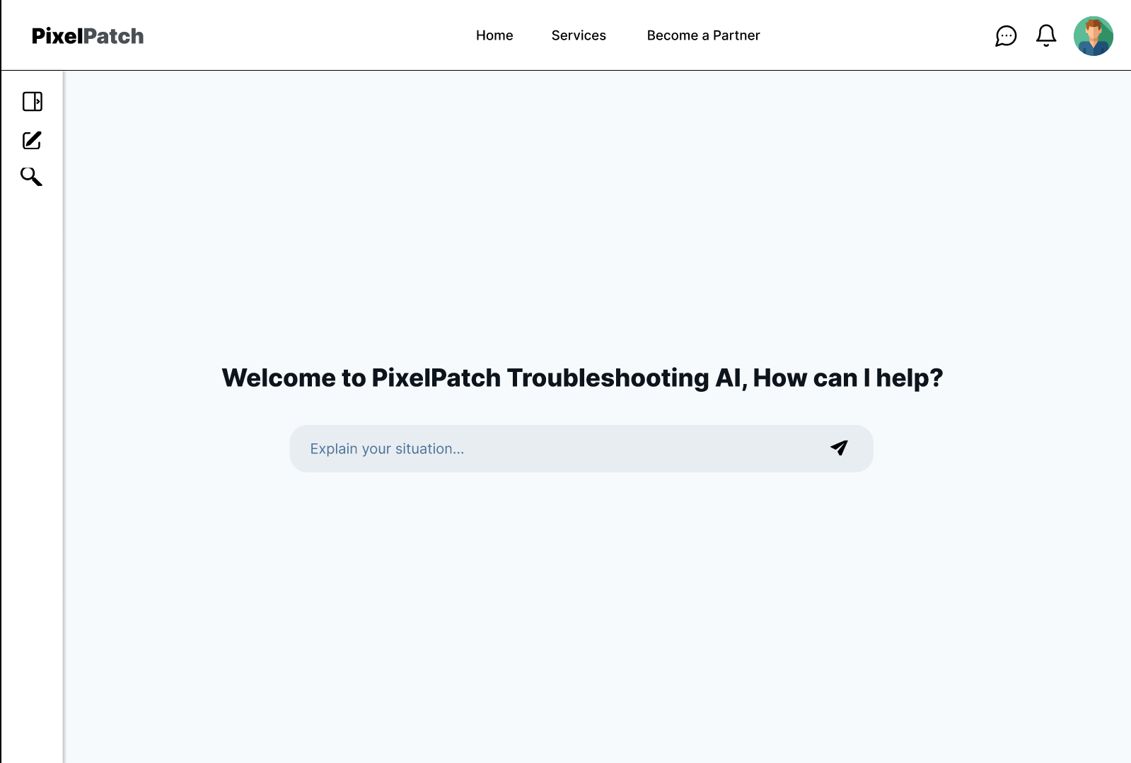 PixelPatch interface mockup